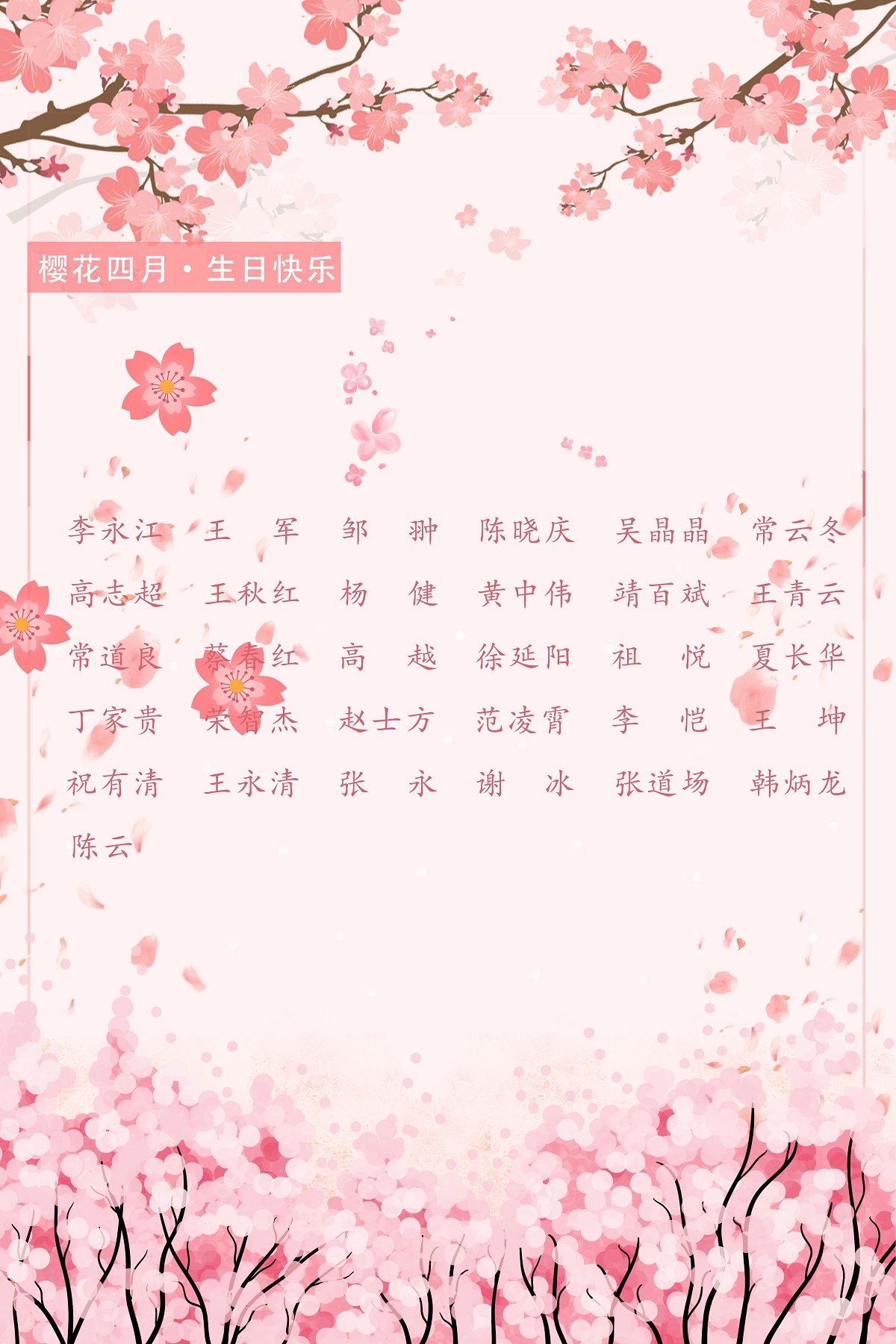 【生日祝?！抗ё?4月生日的員工生日快樂！