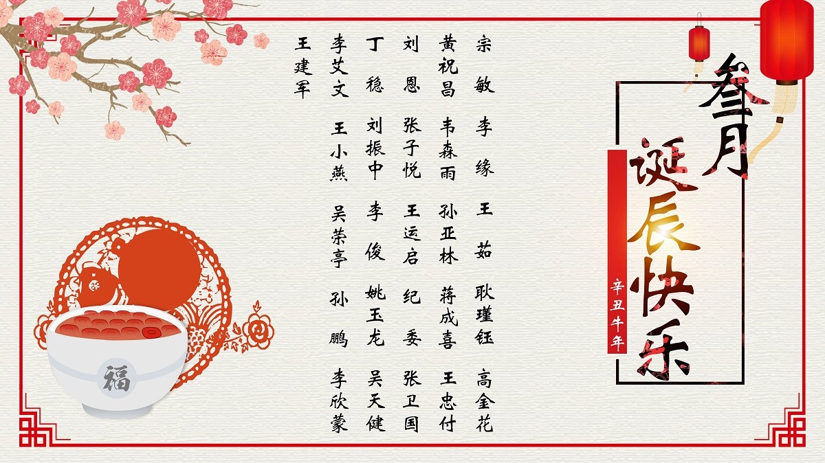 【生日祝?！抗ё?3月生日的員工生日快樂！