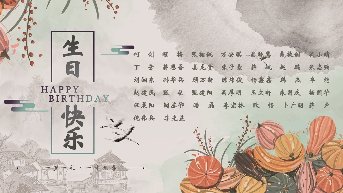 【生日祝?！抗ё?0月生日的員工生日快樂！